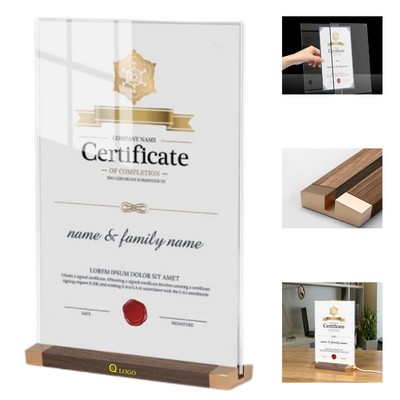 Wooden Certificate Document Frame Stand