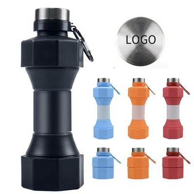 22Oz Dumbbell Folding Collapsible Water Bottle