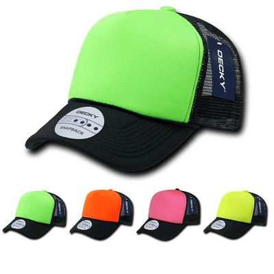 Decky Blank Two Tone Neon Foam Trucker Hat