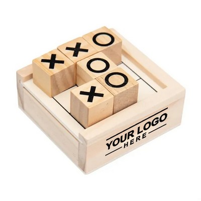 Mini Wooden Tic-Tac-Toe Chalenger Game