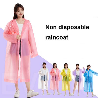 Adult Non Disposable Raincoat Rain Poncho with Hood