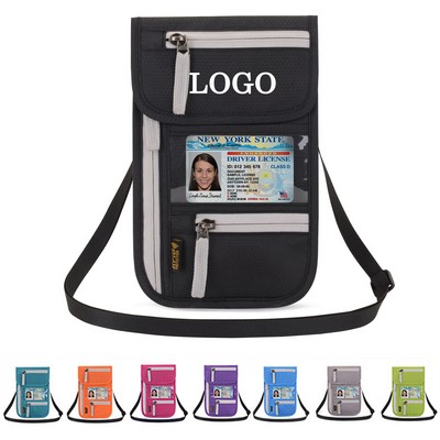 Travel Neck Wallet RFID Blocking Passport Holder