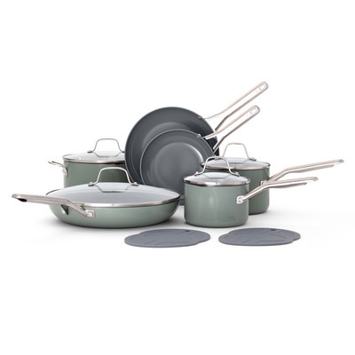 Calphalon® Ceramic Nonstick 12-Piece Cookware Set, Silver Ash