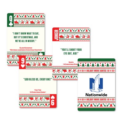 Famous Holiday Movie Quotes Full Color Custom Back and Faces Poker Size Playing Cards