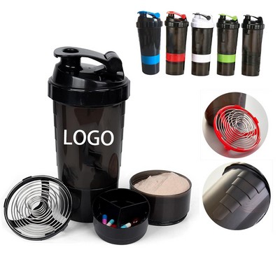 17 oz Protein Shaker Bottles w/ Powder Storage