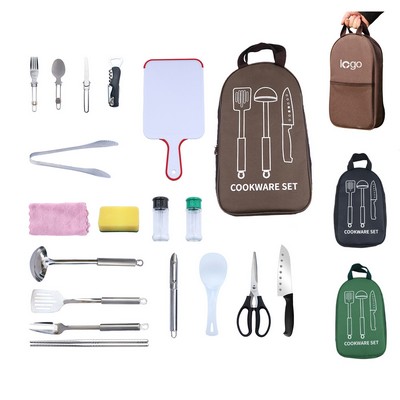 18 Piece Set Camp Utensils Kit