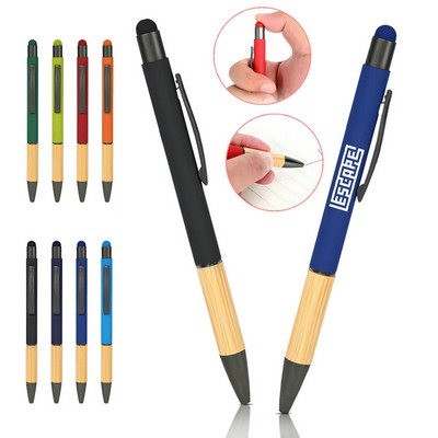 Eco-Friendly Bamboo And Metal Pen With Stylus