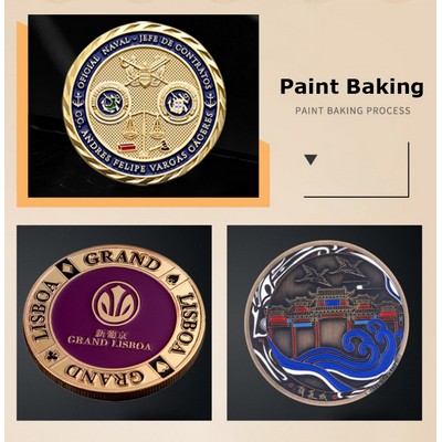 1.8" Personalized Custom Challenge Coin Round Commemorative Coins-Paint Baking Process