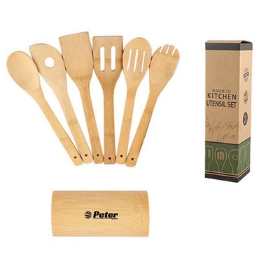 6 Piece Bamboo Kitchen Utensils