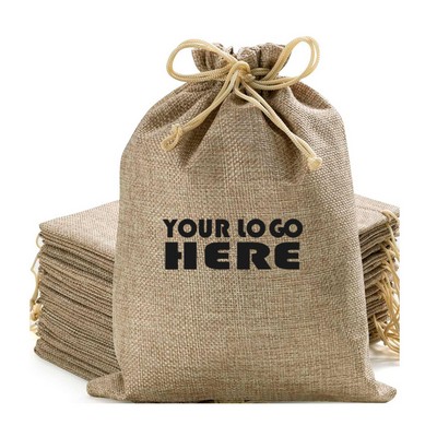 Burlap Drawstring Bag