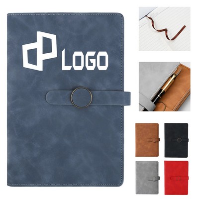 A5 Magnetic Buckle Skin Feeling Leather Notebook