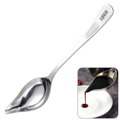 Precision Stainless Steel Drizzle Saucier Spoon with Tapered Design And Spout