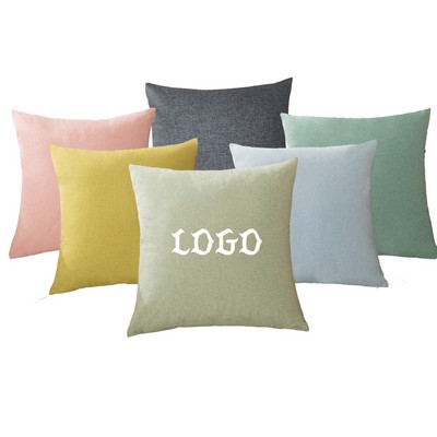 Square Linen Throw Pillow