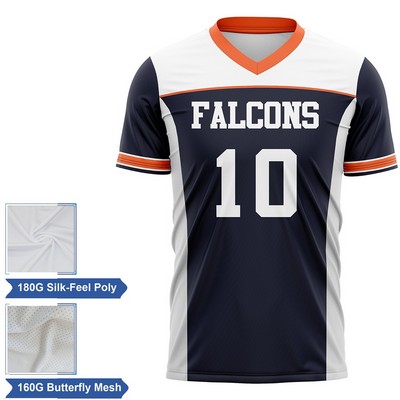 Men's & Kids' Lightweight Sublimation Football Fanwear Jersey - Interlock with Mesh Siding