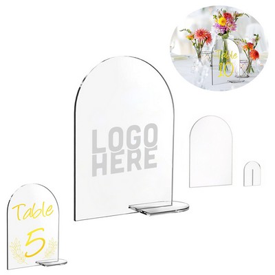 Clear Arch Acrylic Table Sign