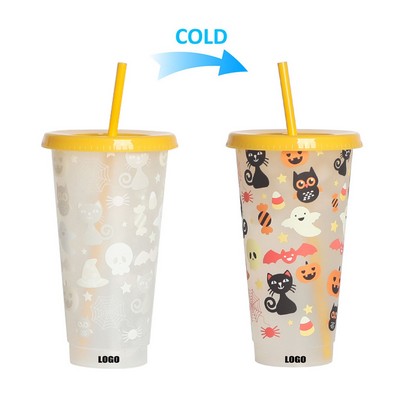 Non-Toxic 710ml Handy Halloween Plastic Color Changing Cup