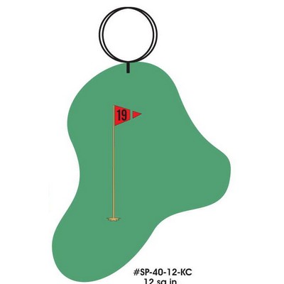 Golf Course Green Key Chain w/Clear Mirrored Back (12 Square Inch)