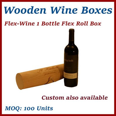 Flex Roll Single Bottle Wood Wine Box