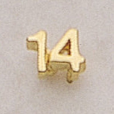 14 (numeral) Marken Design Cast Lapel Pin (3/8")