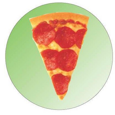 Pizza Slice Round Metal Photo Magnet (2 1/2")