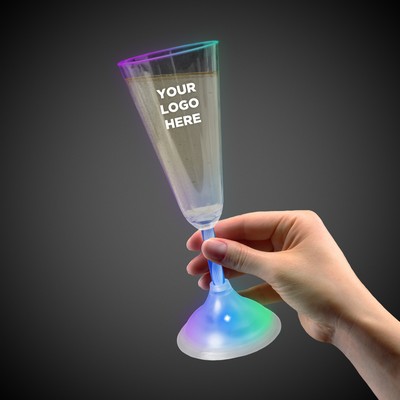 7 1/2 Oz. Light-Up Champagne Flute w/Clear Base