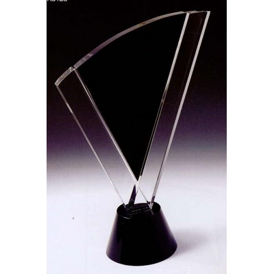 Black Optic Crystal Flame Award w/Base