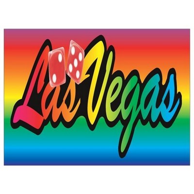 Las Vegas w/ Dice Rectangle Metal Photo Magnet (2"x3")