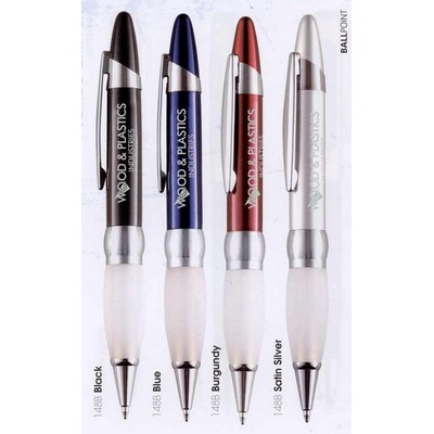 Jumbo Gripper Metallic Finish Ballpoint Pen w/ Silver Trim