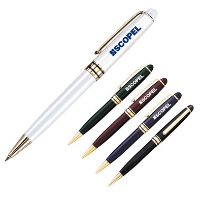 Legend Color Brass Ballpoint Pen w/Black Ringed Band