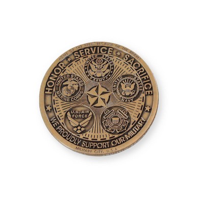 Die Struck Brass Coin (1 1/4" Diameter 2.5MM)