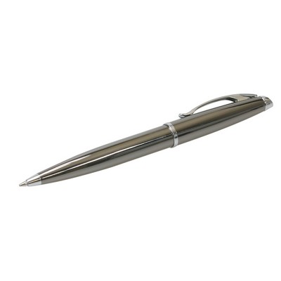 Gun Metal Finish Ballpoint Pen w/Silver Accents