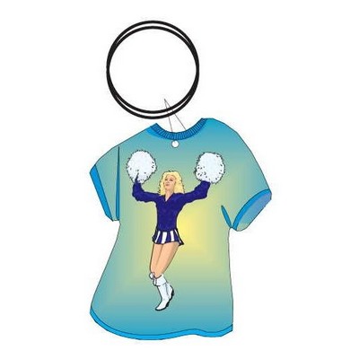 Cheerleader T-Shirt Keychain w/Mirrored Back (4 Square Inch)