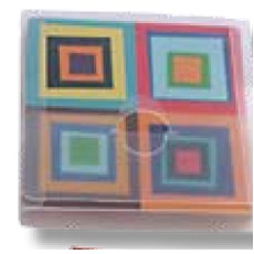 Full Color & Laminated 4 Piece Coaster Set in Tuck Closure Poly Box