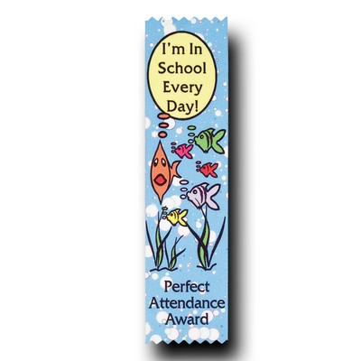 Full Color School Stock Perfect Attendance Ribbon