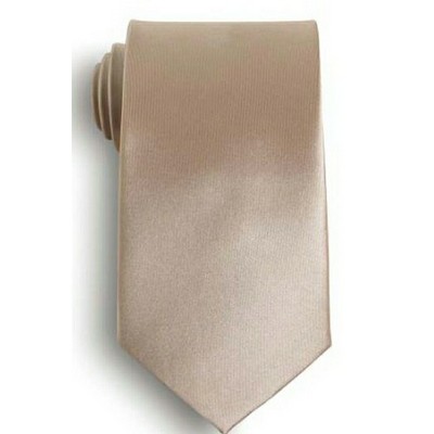 Champagne Beige Polyester Satin Tie