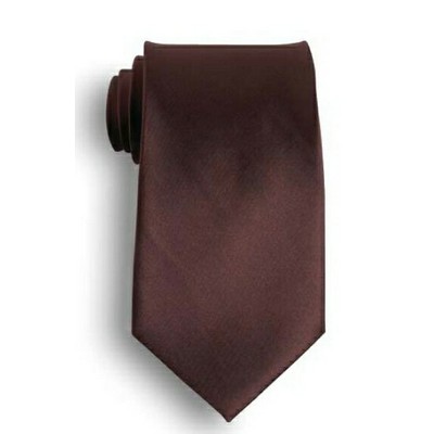 Brown Polyester Satin Tie