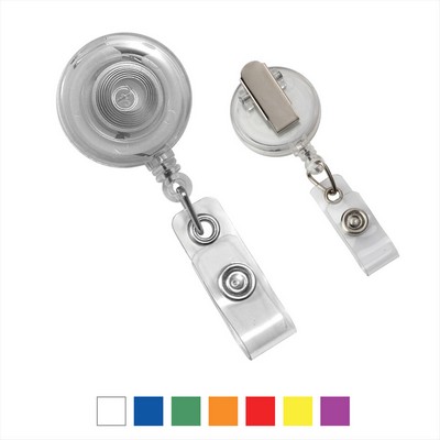 Round Translucent Plastic Clip-on Badge Reel