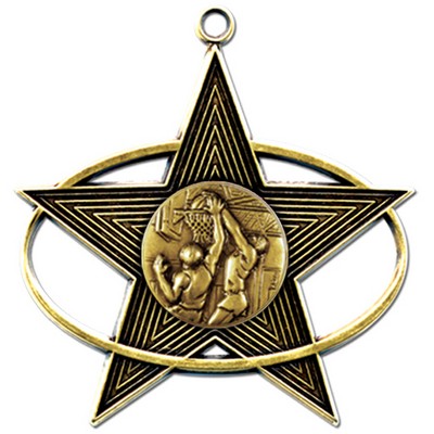 Stock All-Star 3" Medal- Basketball Male