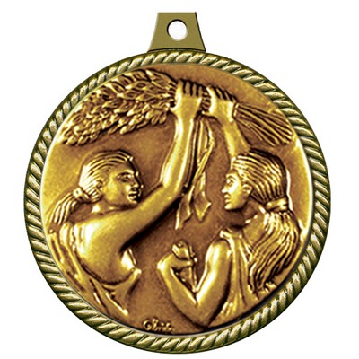 Stock Medal w/ Rope Border (Victory Female) 2 1/4"