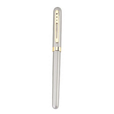 Nautica Nickel Silver Rollerball Pen w/Gold Cutout Clip