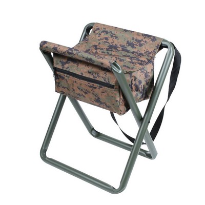 Deluxe Woodland Digital Camouflage Folding Camp Stool w/Pouch