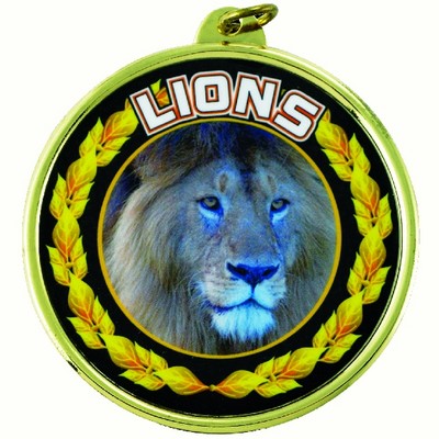 2¼" TM Series Academic Medal w/Lions Mascot Mylar Insert