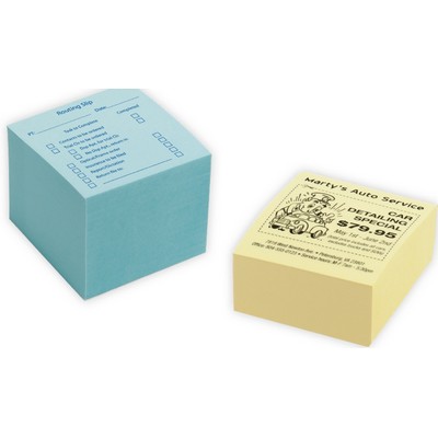 2¾" 2 Color Short Run Post-it® Notes Half Cubes (300 Sheets)