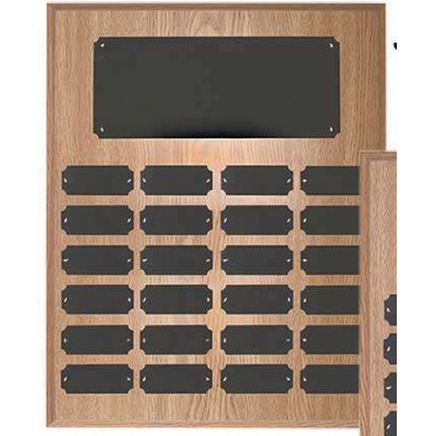 Oak Finish Perpetual Plaque w/24 Plates (12"x15")