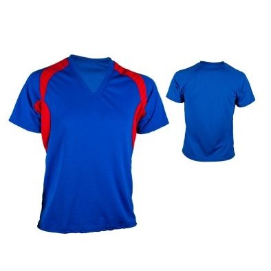 Youth Cool Mesh Soccer Jersey Shirt w/ Contrast Front Panel & V-Neck Self Trim