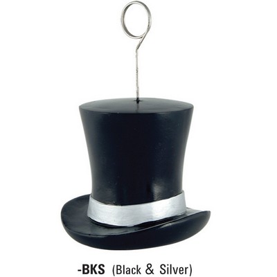 Black & Silver Top Hat Photo/Balloon Holder