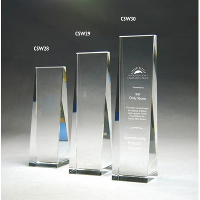 Slim Wedge Optic Crystal Award (2¾"x10")