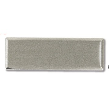 Silver Steel Beveled Metal Badge Blank (3"x1")