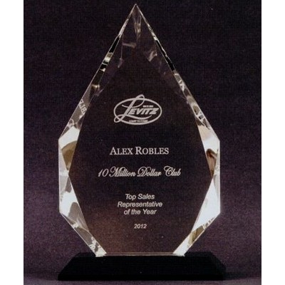 10" Beveled Teardrop Crystal Award