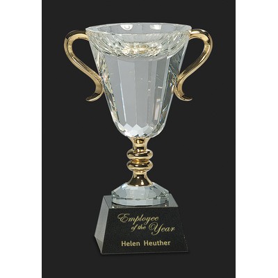 Victorious! XL Crystal Cup Trophy Award XL - 10'' H